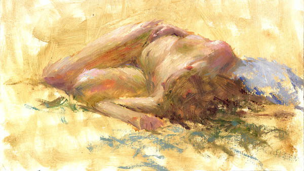 Reclining Nude Study, 6x12